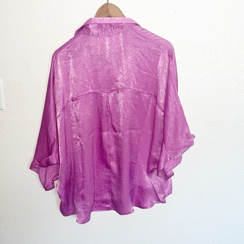 Andree By Unit 100% Polyester Shiny New Purple Cu… - image 8